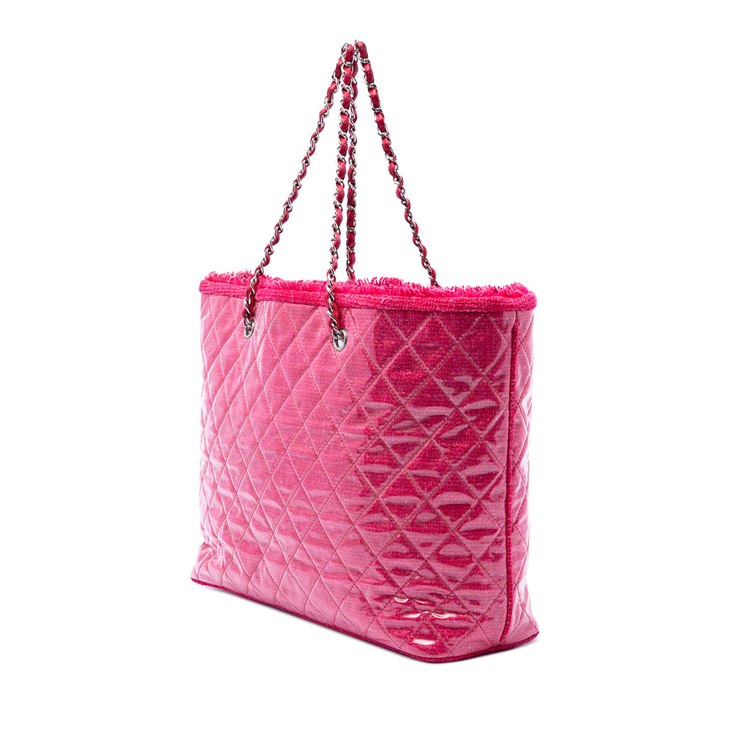Chanel Large Matelassé Tweed et PVC Funny Cabas
