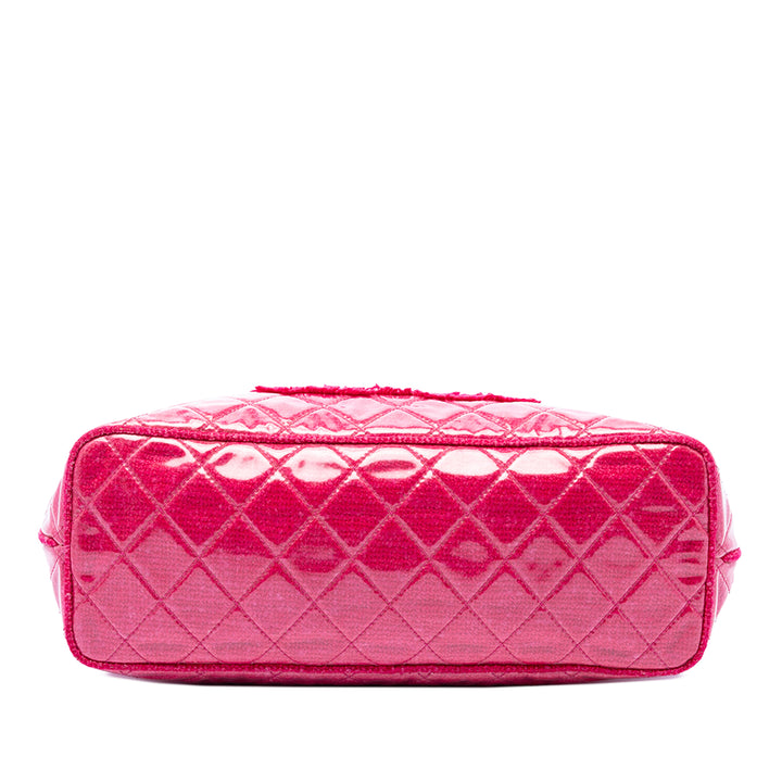 Chanel Large Matelassé Tweed et PVC Funny Cabas