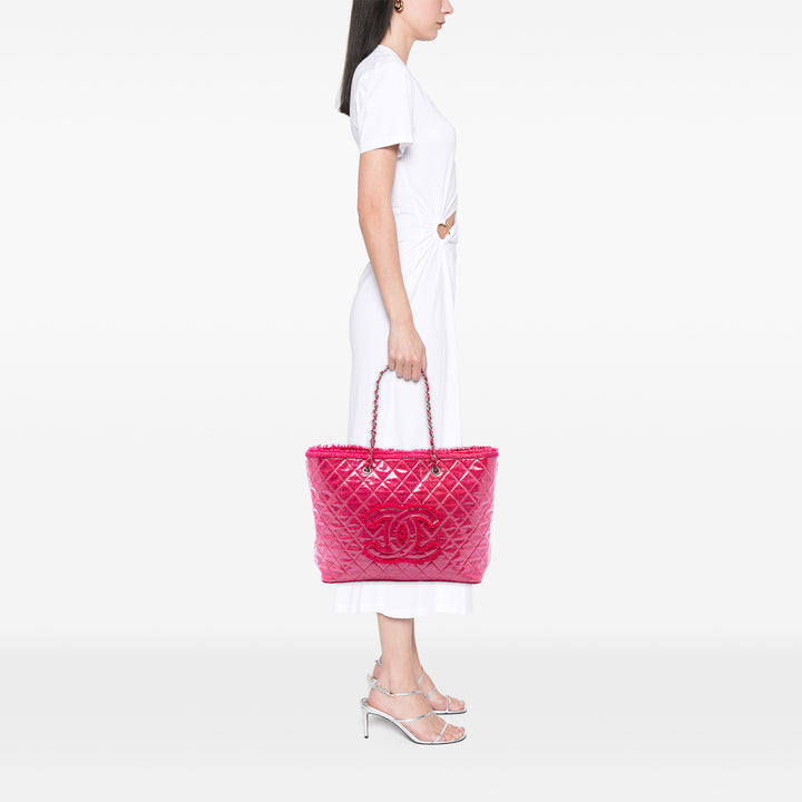 Chanel Large Matelassé Tweed et PVC Funny Cabas