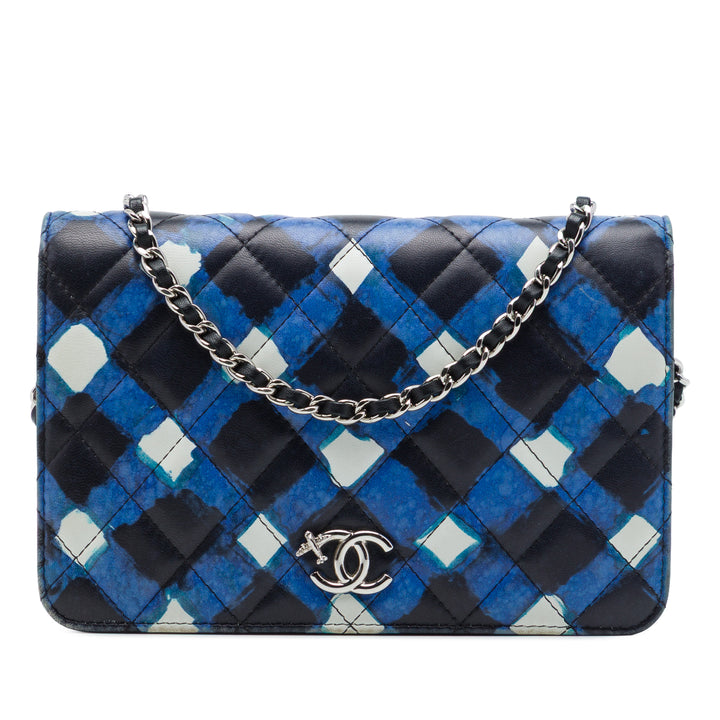 Airline Matelassé Wallet on Chain Cuir d'agneau Noir