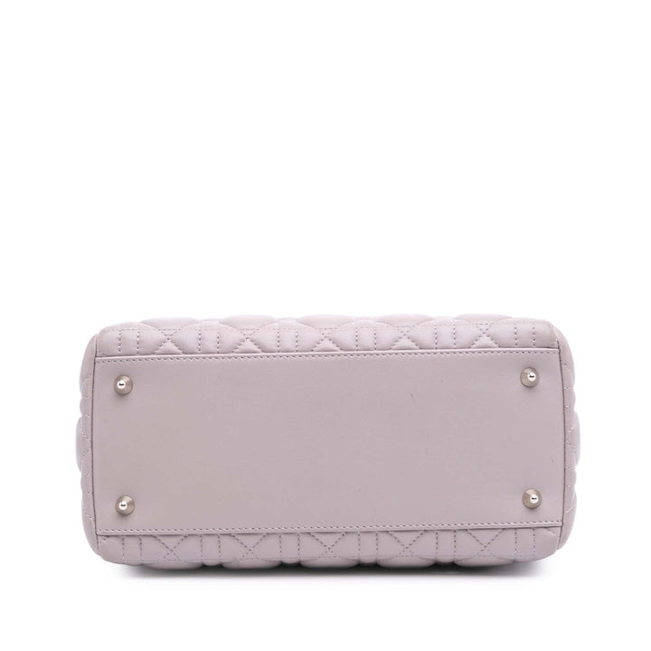 Medium Lambskin Cannage Lady Dior Purple - Gaby Paris