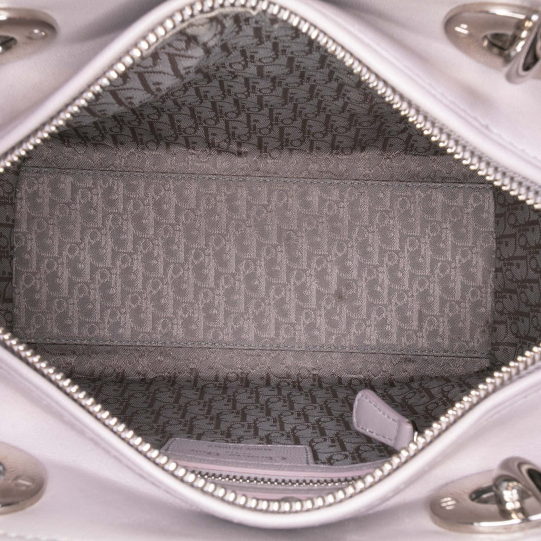 Medium Lambskin Cannage Lady Dior Purple - Gaby Paris