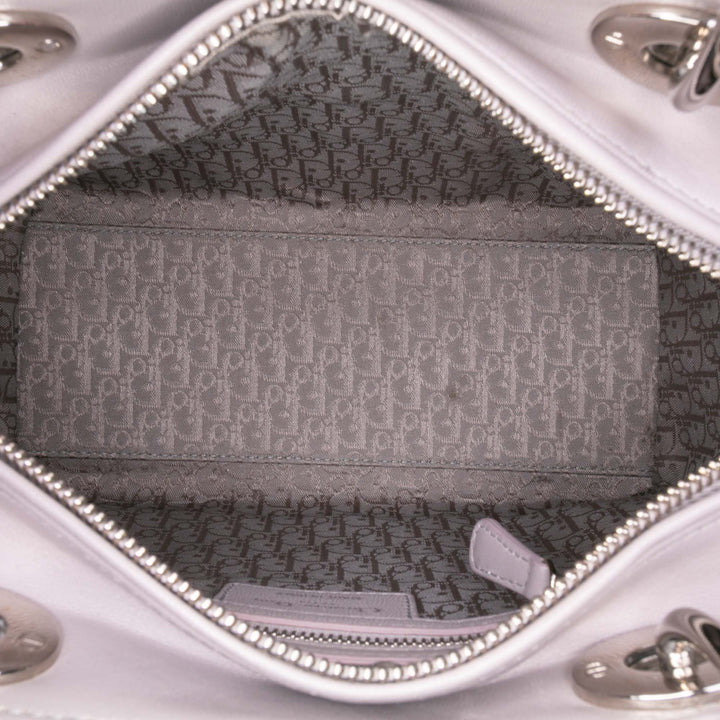 Medium Lambskin Cannage Lady Dior Purple - Gaby Paris