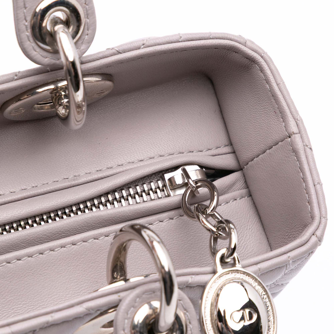 Medium Lambskin Cannage Lady Dior Purple - Gaby Paris