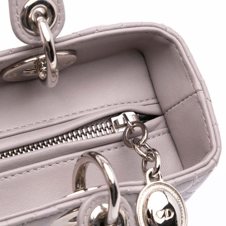 Medium Lambskin Cannage Lady Dior Purple - Gaby Paris