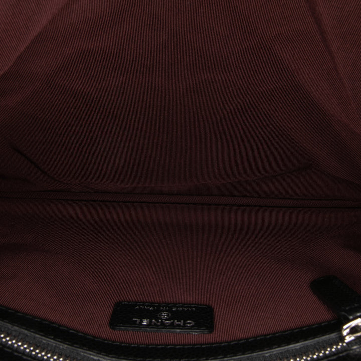 Medium Quilted Caviar O Case Clutch Black - Gaby Paris