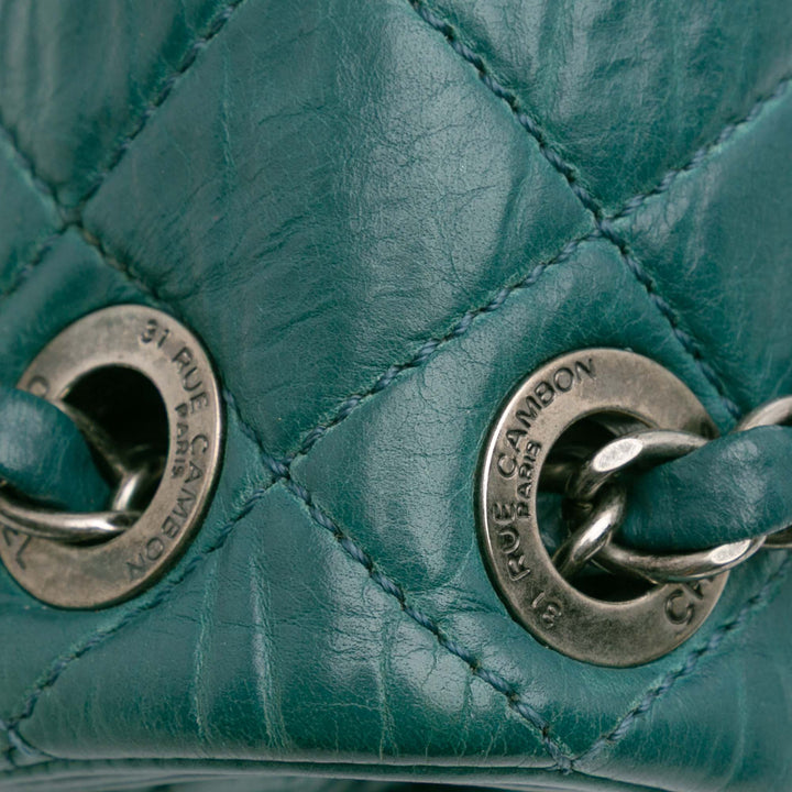 Paris Dallas CC Quilted Calfskin Double Flap Blue - Gaby Paris