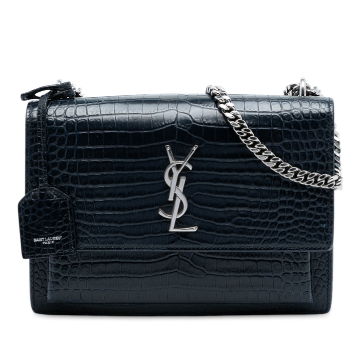 Saint Laurent Medium Croc embossé Monogram Sunset Sac – GABY PARIS Authentique