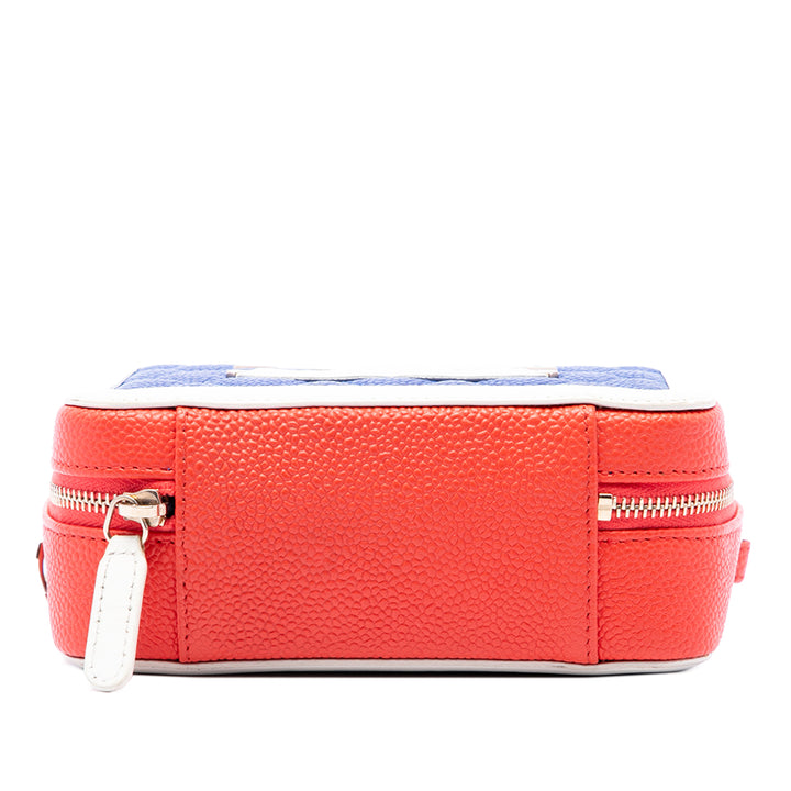 Chanel Vanity Tricolore CC Filigree Mini Cuir caviar Bleu – vue 3 – GABY PARIS