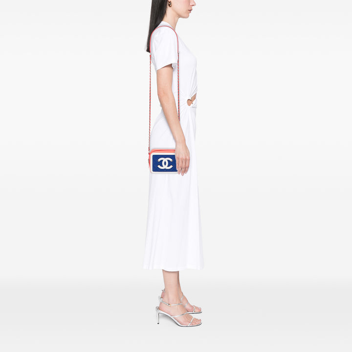 Chanel Vanity Tricolore CC Filigree Mini Cuir caviar Bleu – vue 6 – GABY PARIS