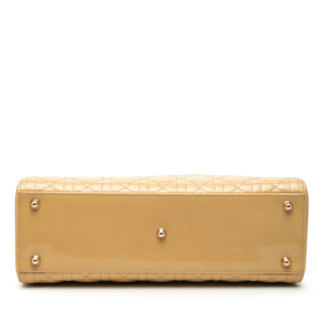 Dior Large Cuir verni Cannage Lady Dior