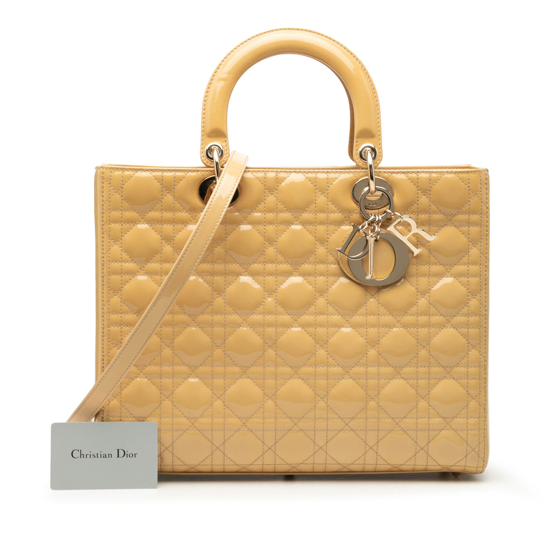 Dior Large Cuir verni Cannage Lady Dior