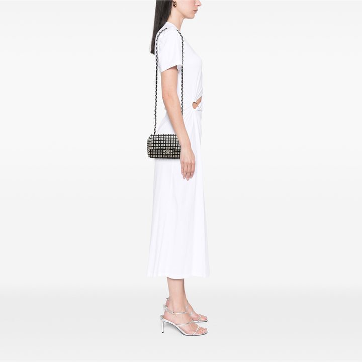 Chanel Mini Rectangular Tweed et Ribbon Logo Simple rabat