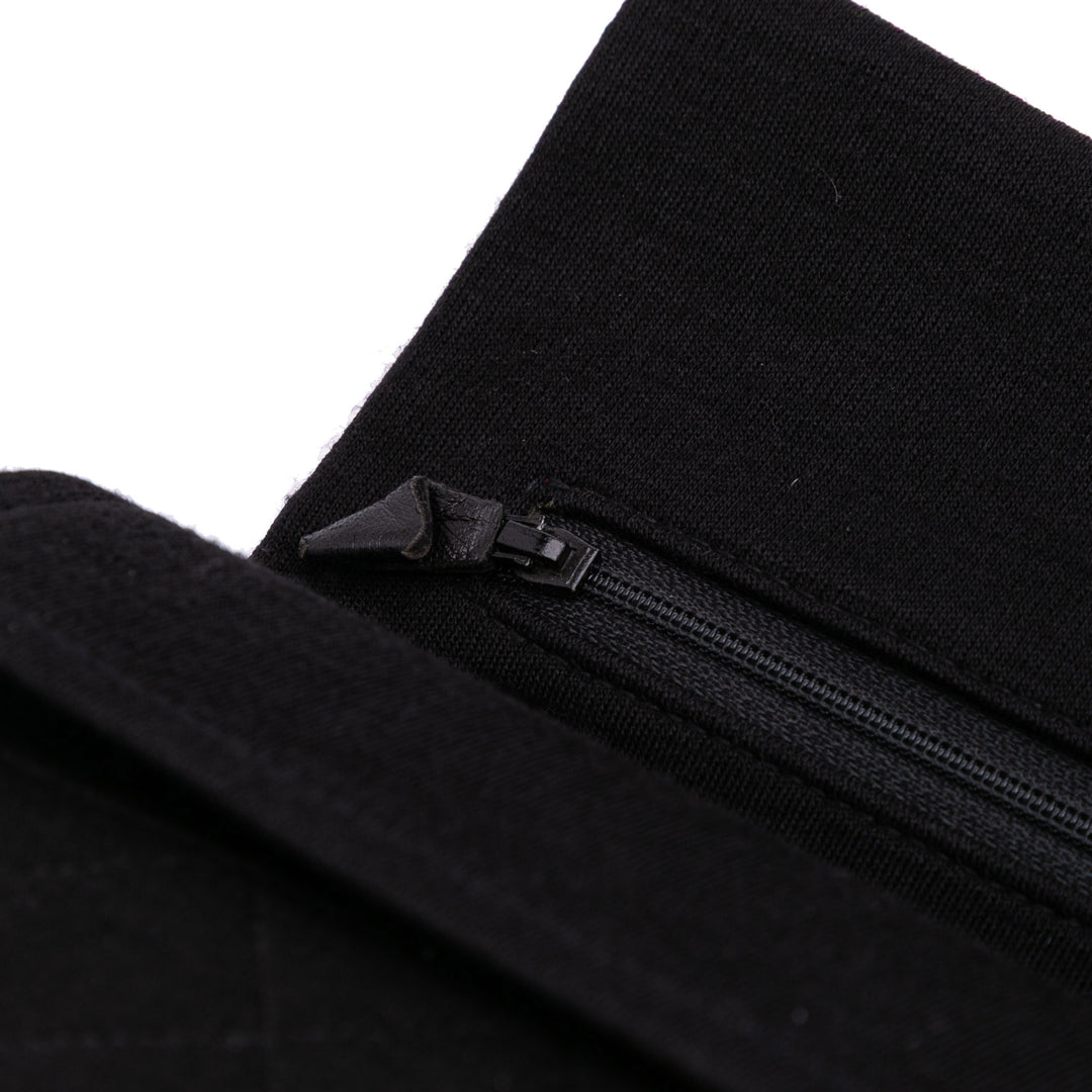 Small Classic Jersey Double Flap Black - Gaby Paris