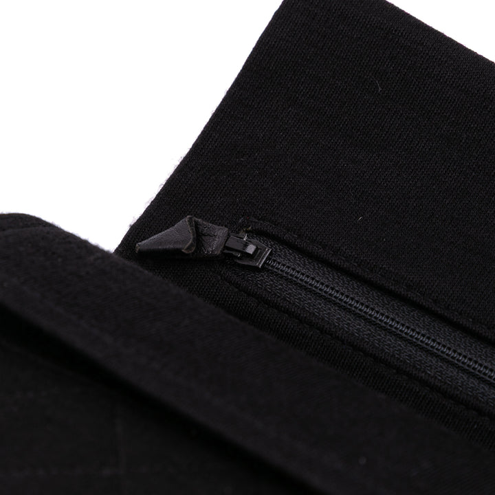 Small Classic Jersey Double Flap Black - Gaby Paris