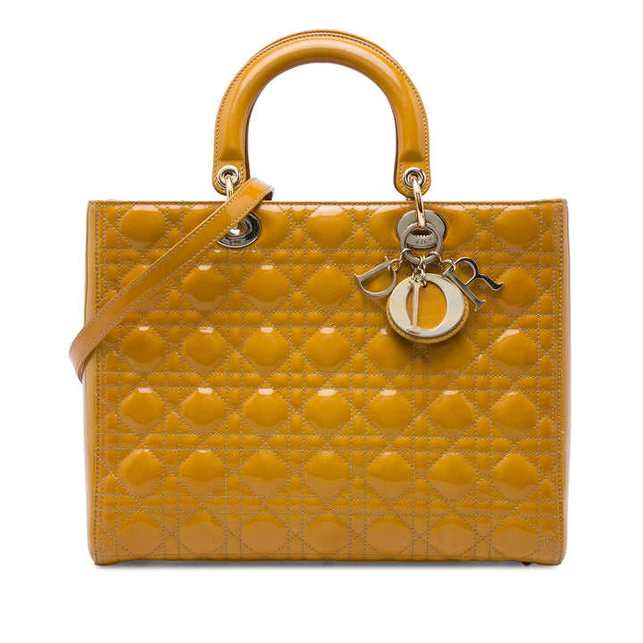 Dior Lady Dior Cannage Grand Jaune – vue principale – GABY PARIS