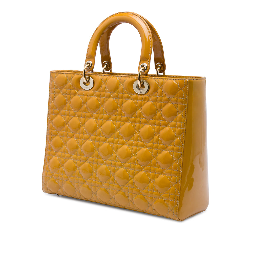 Dior Lady Dior Cannage Grand Jaune – vue 2 – GABY PARIS