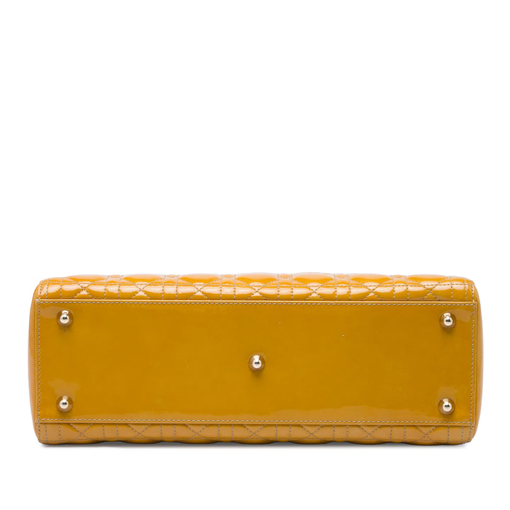 Dior Lady Dior Cannage Grand Jaune – vue 3 – GABY PARIS