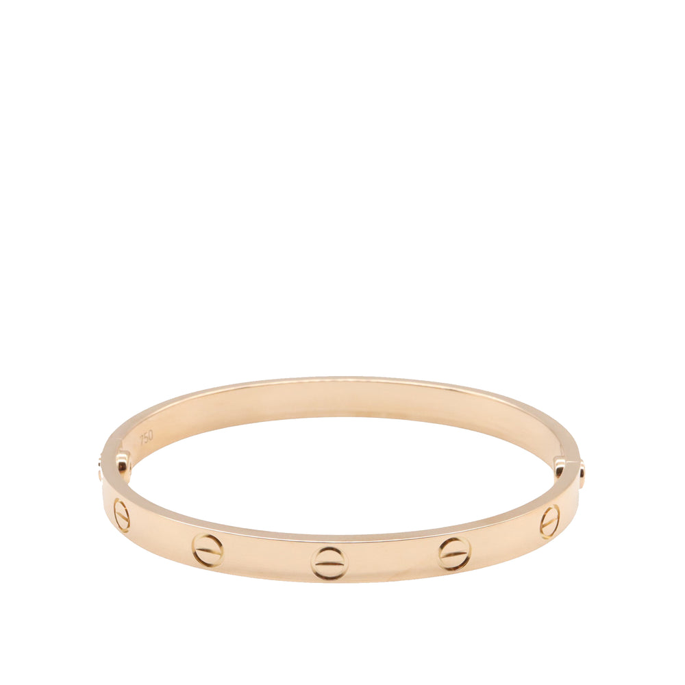 18K Rose Gold Classic Love Bracelet Pink - Gaby Paris