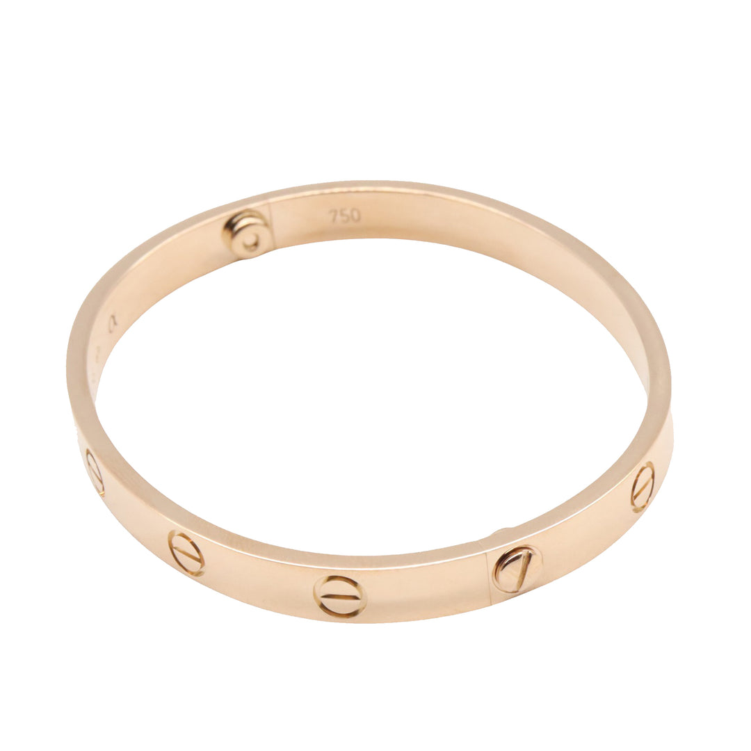 18K Rose Gold Classic Love Bracelet Pink - Gaby Paris