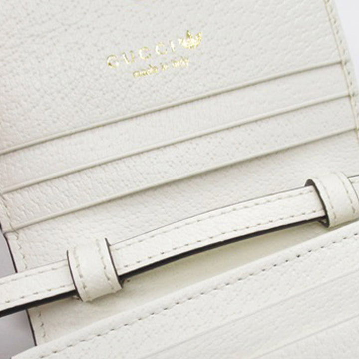 Adidas Leather Horsebit Wallet on Strap White - Gaby Paris