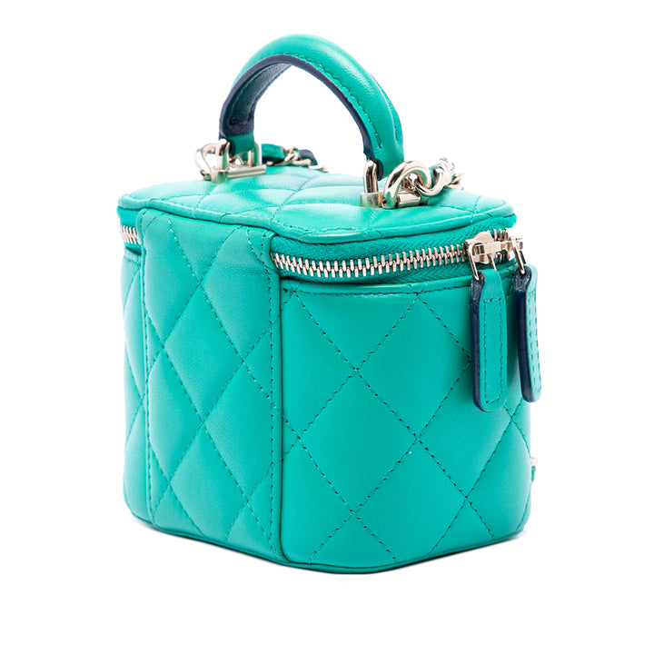 Chanel Mini CC Matelassé Cuir d'agneau anse supérieure Vanity avec chaîne