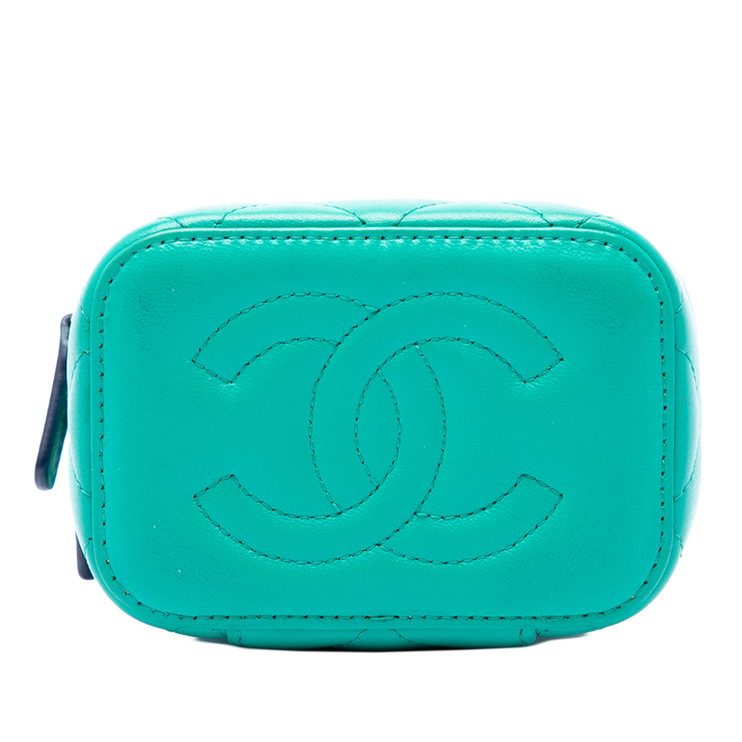 Chanel Mini CC Matelassé Cuir d'agneau anse supérieure Vanity avec chaîne