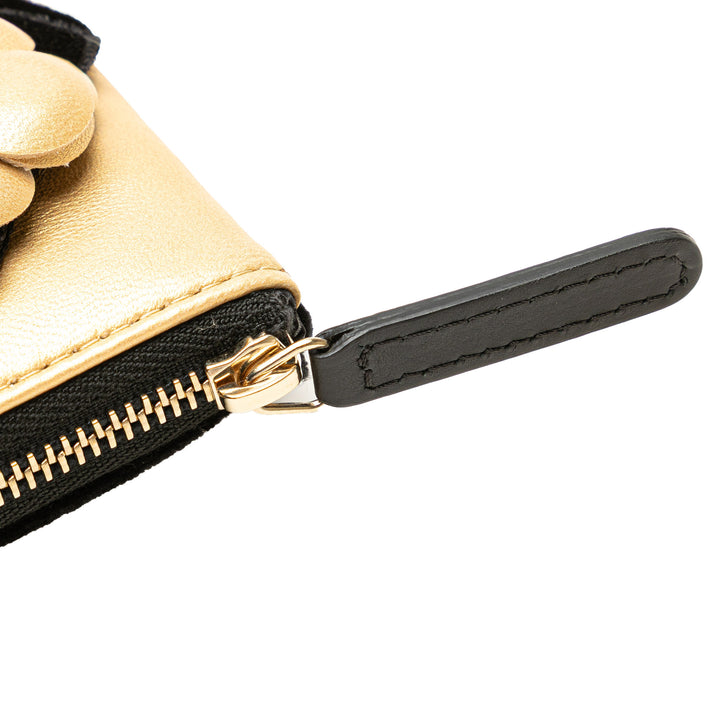 CC Quilted Velvet Camellia Pouch Black - Gaby Paris