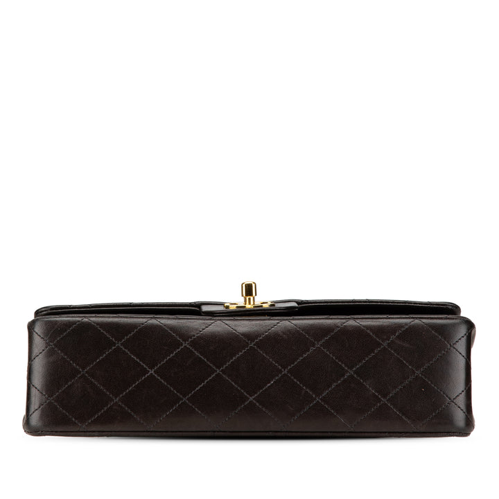 Medium Classic Lambskin Double Flap Black - Gaby Paris