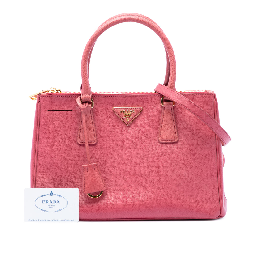 Prada Medium Saffiano Lux Galleria Double Zip Cabas