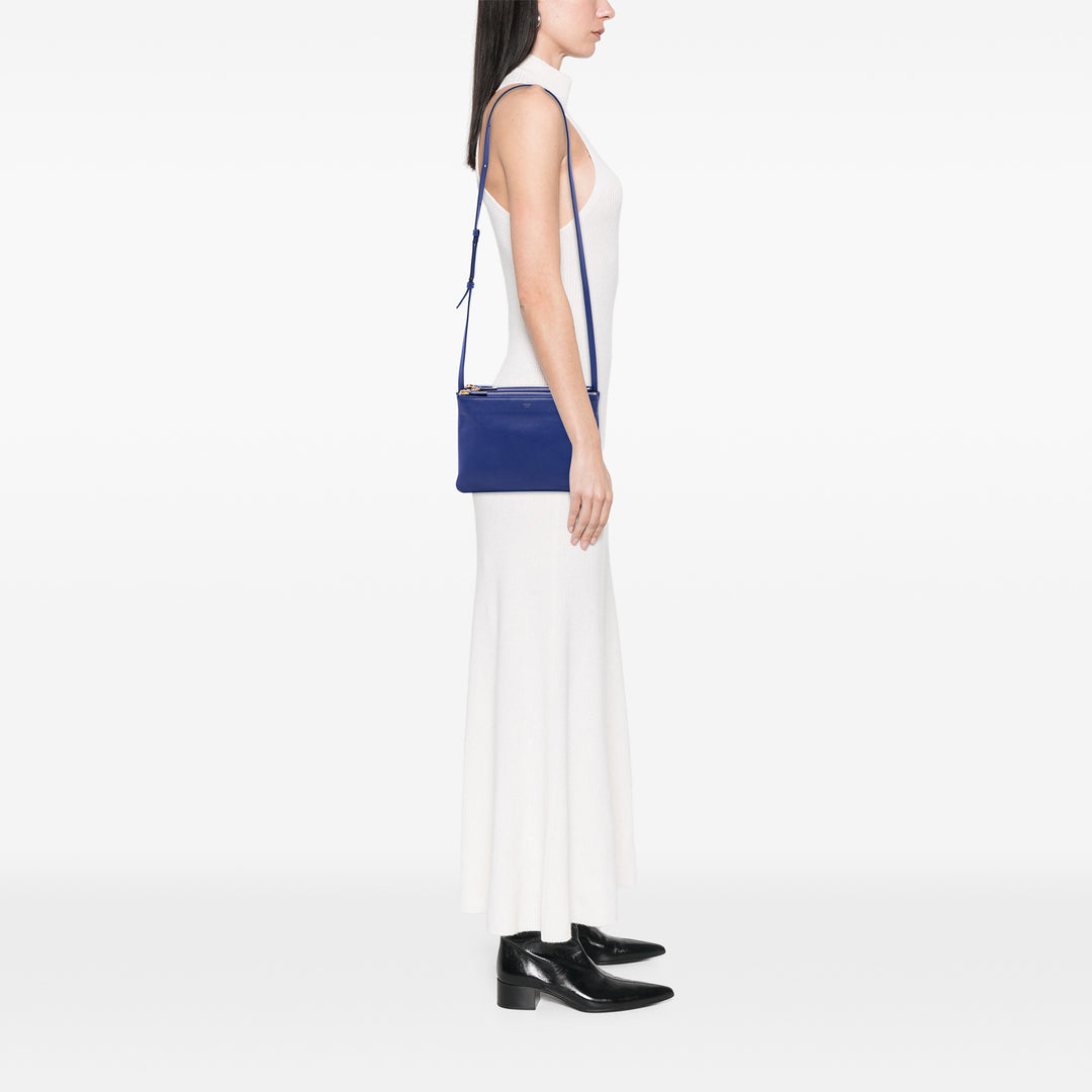 Trio Sac Grand Cuir d'agneau Bleu