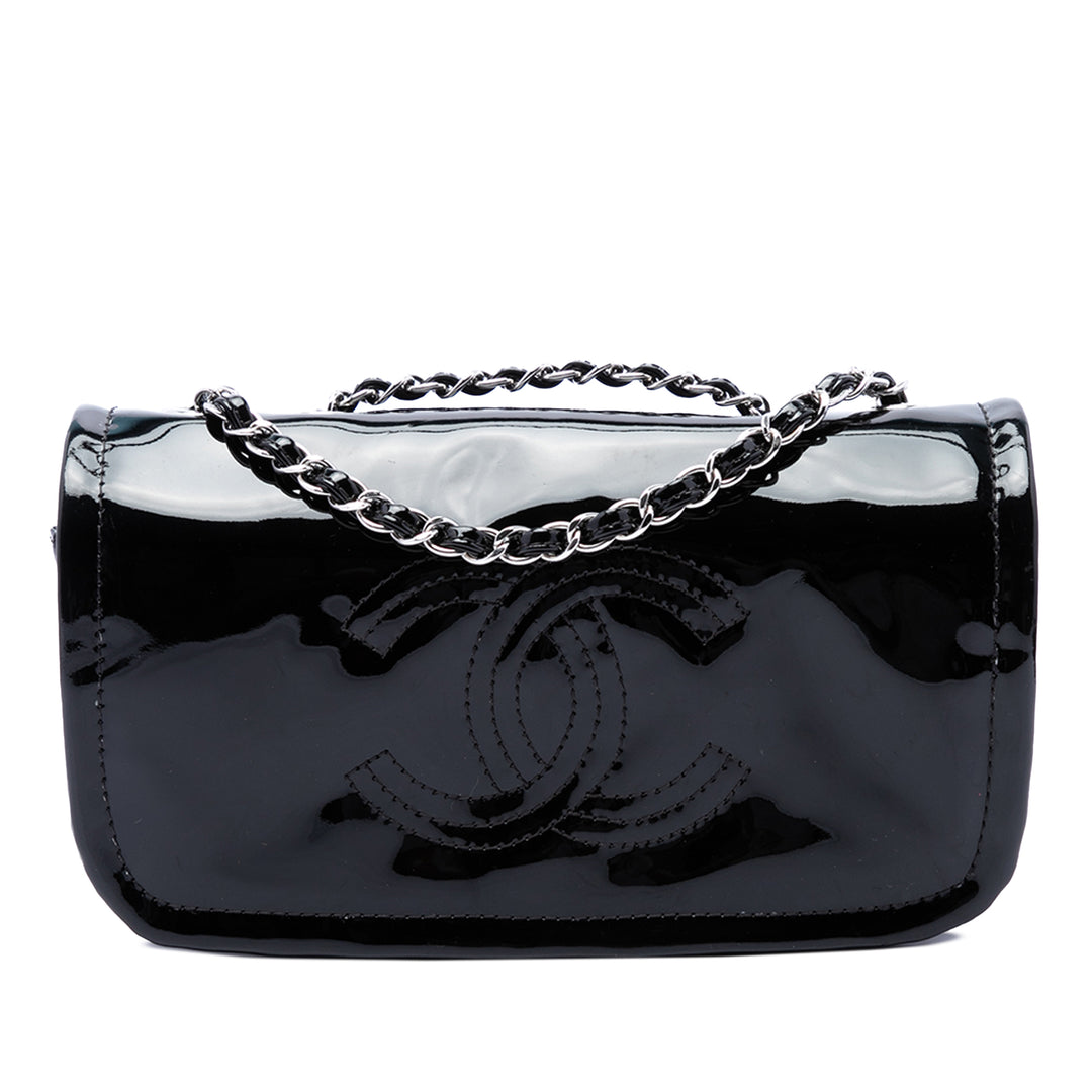 Chanel Sac porté épaule CC Lipstick Ligne à rabat Noir – vue principale – GABY PARIS