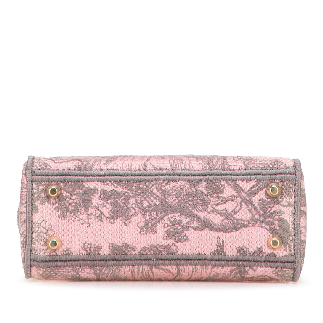 Dior Mini Embroidered Toile Toile De Jouy Lady D Lite Rose