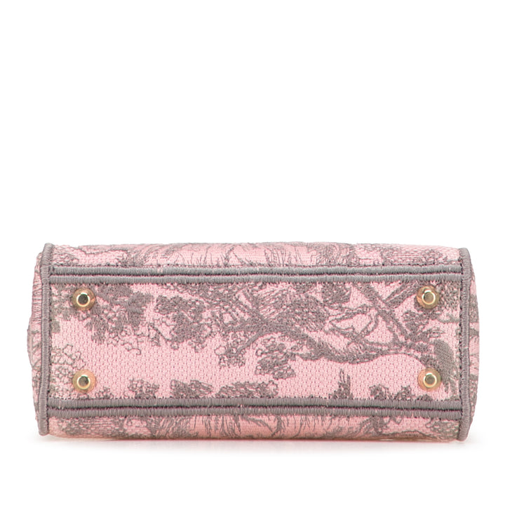 Dior Mini Embroidered Toile Toile De Jouy Lady D Lite Rose