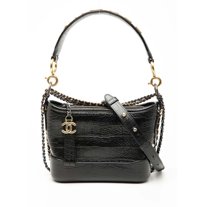Chanel Small Croc embossé Cuir de veau Gabrielle Hobo