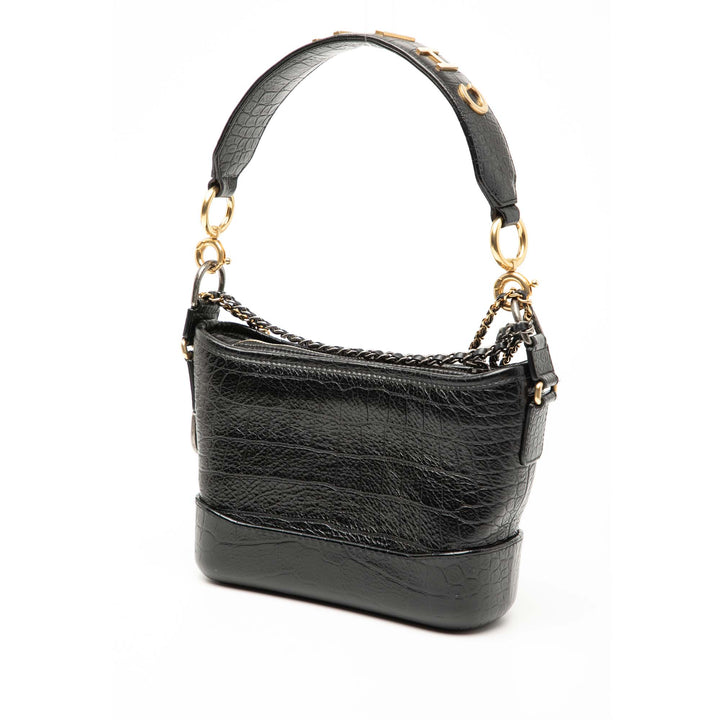 Chanel Small Croc embossé Cuir de veau Gabrielle Hobo