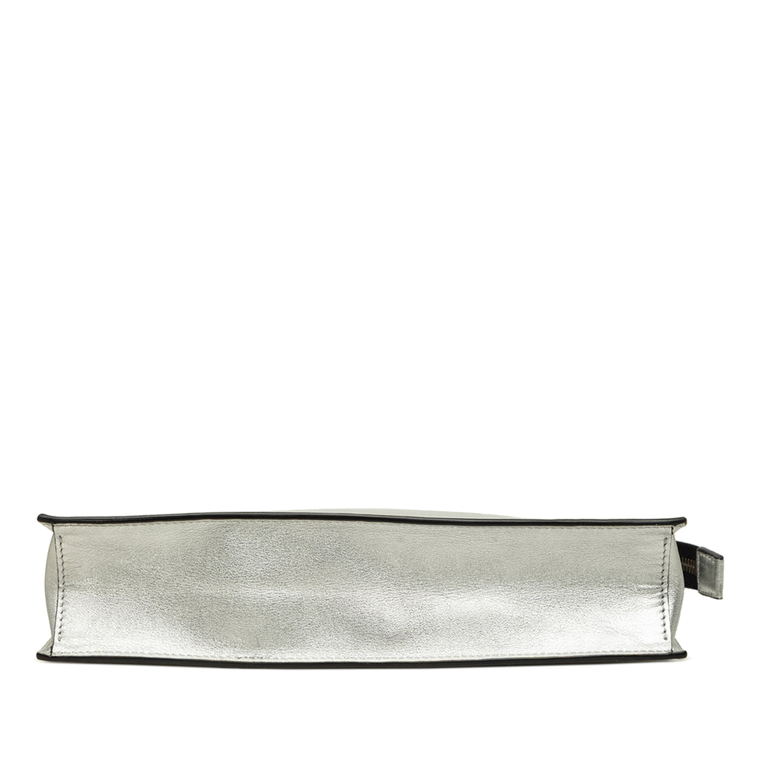 Valentino Pochette Métallisé VLTN Argenté – vue 3 – GABY PARIS