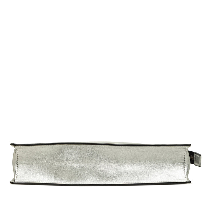Valentino Pochette Métallisé VLTN Argenté – vue 3 – GABY PARIS