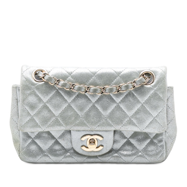 Chanel Mini Rectangular Classic Iridescent Cuir d’agneau Simple rabat – GABY PARIS Authentique