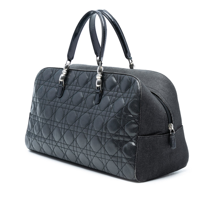 Dior Perforated Cuir d’agneau Cannage and Jean Malice Sac à main Noir
