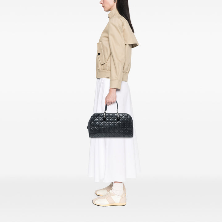 Dior Perforated Cuir d’agneau Cannage and Jean Malice Sac à main Noir