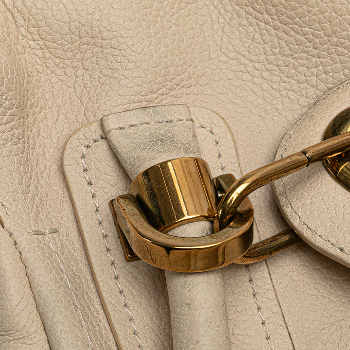 Small Leather Paraty Satchel White - Gaby Paris
