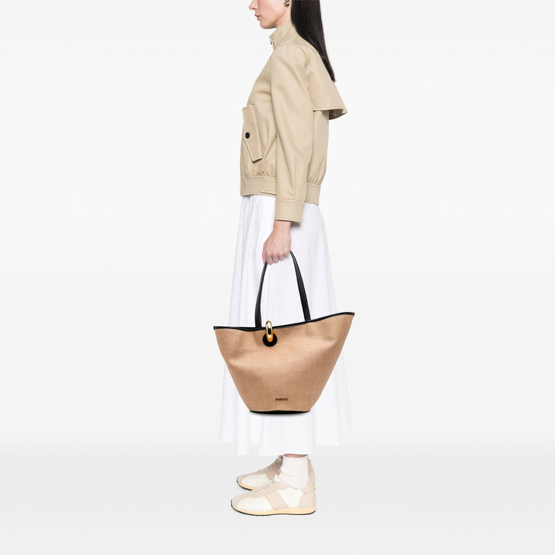 Jacquemus Toile Le Bambola Cabas Marron