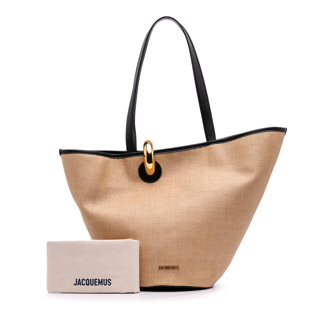 Jacquemus Toile Le Bambola Cabas Marron