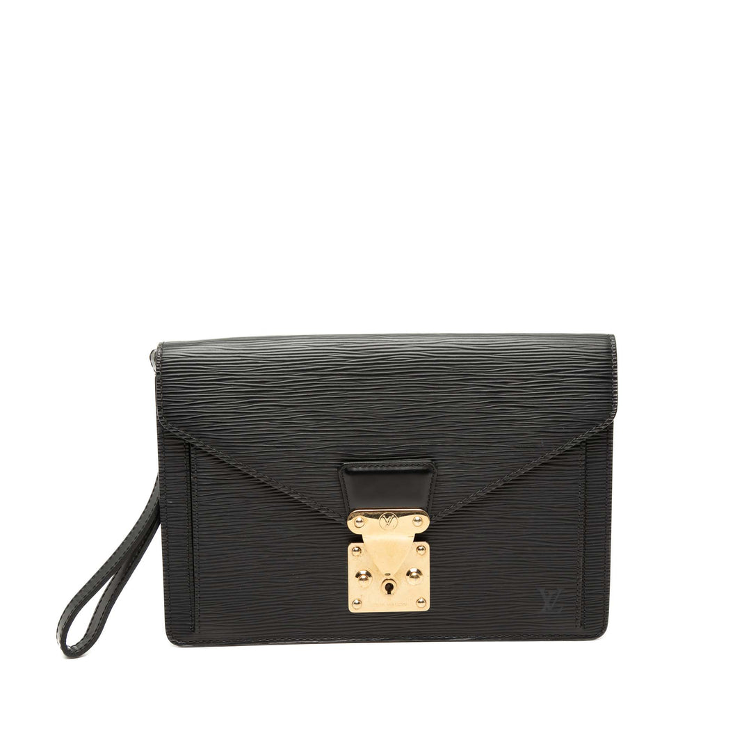 Pochette Sellier Dragonne Épi Noir