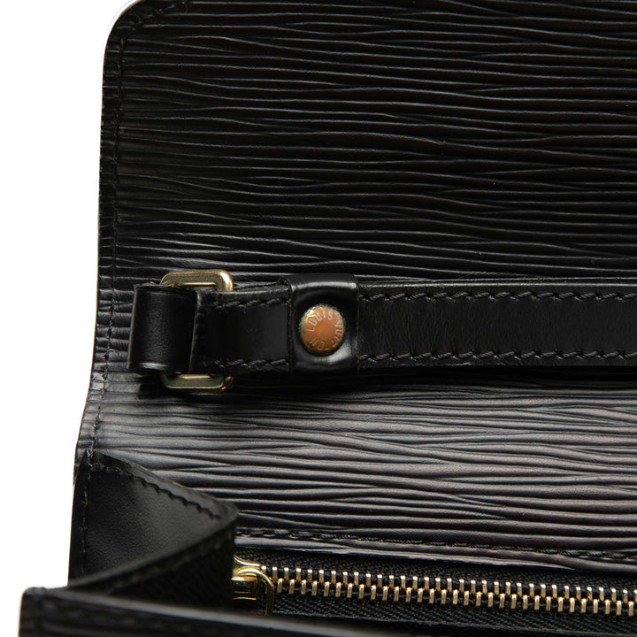 Pochette Sellier Dragonne Épi Noir