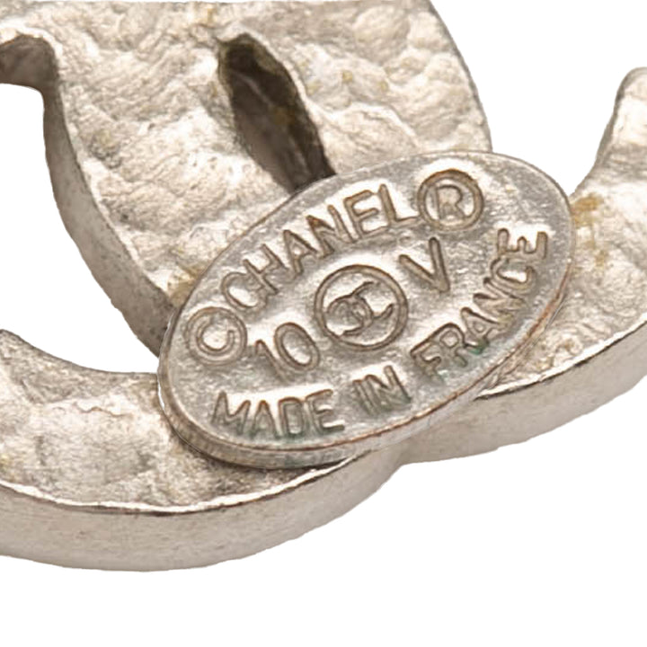 Chanel plaqué CC Rhinestone Bullet Back Boucle d’oreilles