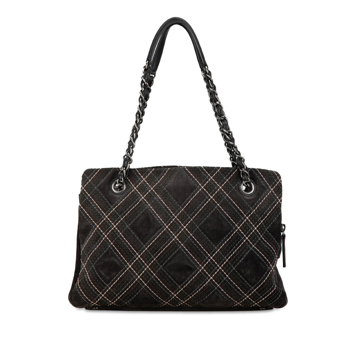 Suede Paris-Edinburgh Saltire Shoulder Bag Gray - Gaby Paris