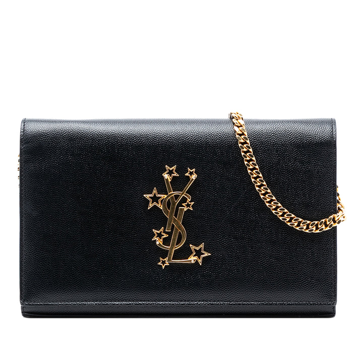 Saint Laurent Grain De Poudre Star Monogram Wallet on Chain