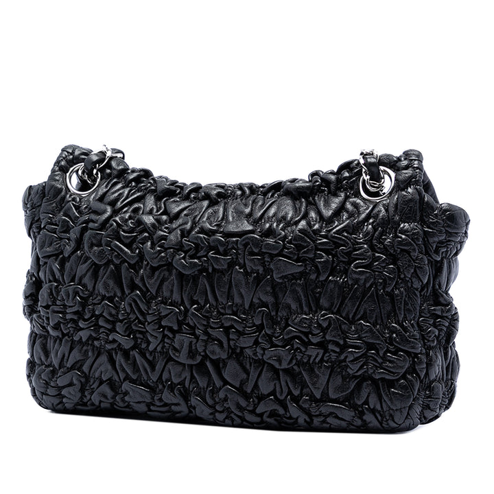 Chanel Medium Ruched Cuir d’agneau Astrakhan à rabat